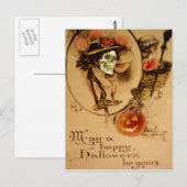 ハッピーハローウィンスカルゾンビ完全に死んでいなハロウィーンのカボチャのちょうちん ポストカード (正面/裏面)