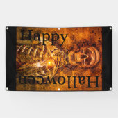 ハッピーハローウィンスケルトンアートアウトドアバナー 横断幕 (横)