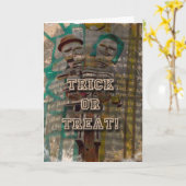 ハッピーハローウィンスケルトングリーティングカード カード (黄色い花)