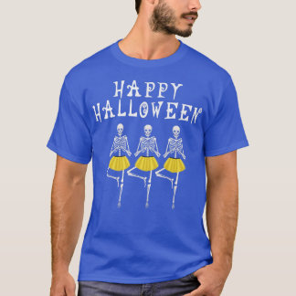ハッピーハローウィンスケルトンバレリナハロウィンバレ Tシャツ