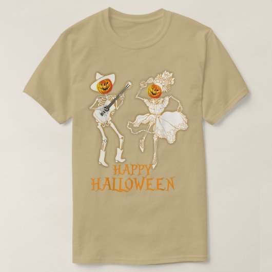 ハッピーハローウィンスケルトンパンプキ遊ンズギター16 Tシャツ (デザイン正面)