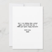 ハッピーハローウィンスケルトンワイントーストモダンエレガント カード (裏面)