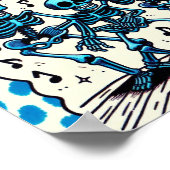 ハッピーハローウィンスケルトン：ダンスパーティータイダイ ポスター (角)