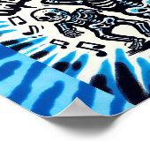 ハッピーハローウィンスケルトン：ダンスパーティータイダイ ポスター (角)