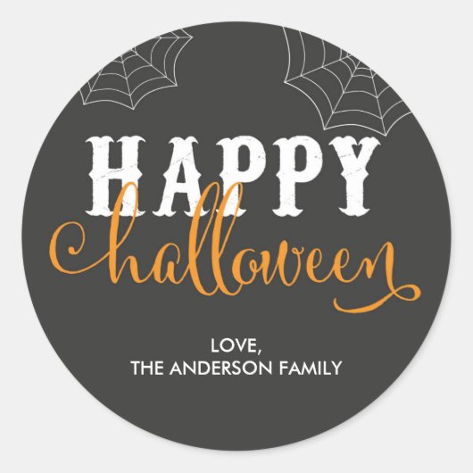 ハッピーハローウィンスタンプ/ハロウィーン封筒用シール ラウンドシール (正面)