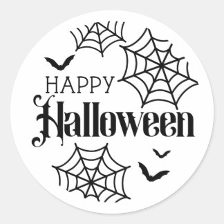 ハッピーハローウィンスパイダーウェブシール ラウンドシール