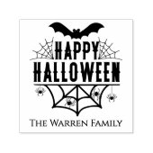 ハッピーハローウィンスパイダーウェブスパイダーズこうもりファミリー名 セルフインキングスタンプ (デザイン)