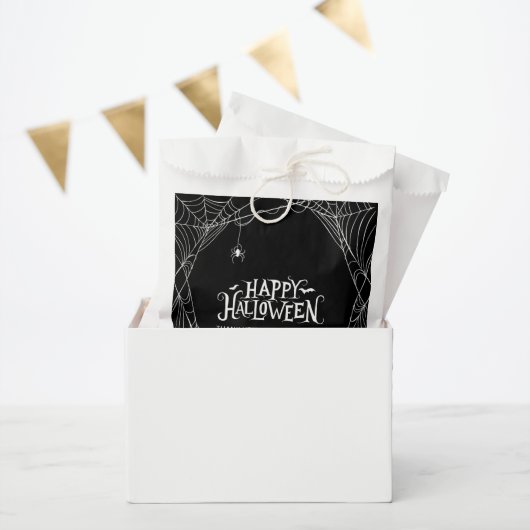 ハッピーハローウィンスパイダーウェブパーソナライズされた フェイバーバッグ (パーティー)