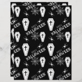 ハッピーハローウィンスパイダーズ&コーヒースクラップブック紙 (正面/裏面)