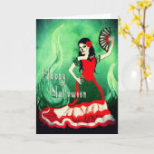 ハッピーハローウィンスペインのダンサー カード (黄色い花)