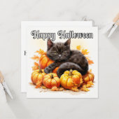 ハッピーハローウィンスリーピーブラックキティキャット カード (正面/裏面インサイチュ)