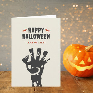 ハッピーハローウィンゾンビハンドトリックまたはトリート カード
