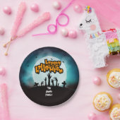 ハッピーハローウィンゾンビ墓地パーティー ペーパープレート (パーティー)