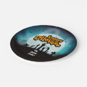 ハッピーハローウィンゾンビ墓地パーティー ペーパープレート (アングル)