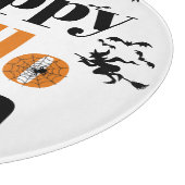 ハッピーハローウィンタイポグラフィとヴィンテージ カッティングボード (角)