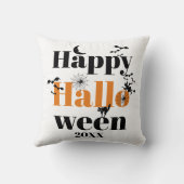 ハッピーハローウィンタイポグラフィとヴィンテージ クッション (裏面)