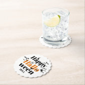 ハッピーハローウィンタイポグラフィとヴィンテージ ペーパーコースター (インサイチュ)