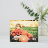 ハッピーハローウィンタイポグラフィ写真はがき ポストカード (スタンド正面)