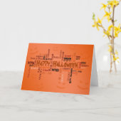 ハッピーハローウィンタイポグラフィ カード (黄色い花)