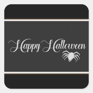 ハッピーハローウィンタイポグラフィ スクエアシール