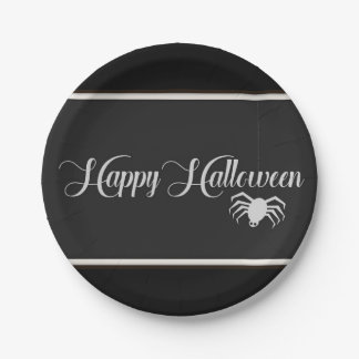 ハッピーハローウィンタイポグラフィ ペーパープレート