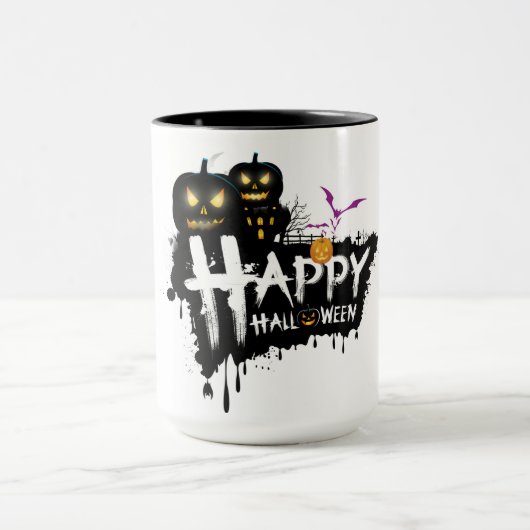 ハッピーハローウィンタイポグラフィ マグカップ (中央)