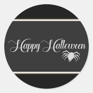 ハッピーハローウィンタイポグラフィ ラウンドシール