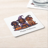 ハッピーハローウィンダックスシャンドウィッチドッグス スクエアペーパーコースター (アングル)