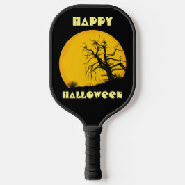 ハッピーハローウィンダーク不気味デッドツリーフルムーン ピックルボールラケット