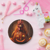 ハッピーハローウィンチキンロースターパンプキンファーム紙 ペーパープレート (パーティー)