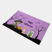 ハッピーハローウィンチワフアアンドカワイウィッチ ドアマット (アングル)