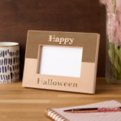 ハッピーハローウィンツートーン写真フレーム レーザー彫刻フレーム (左)