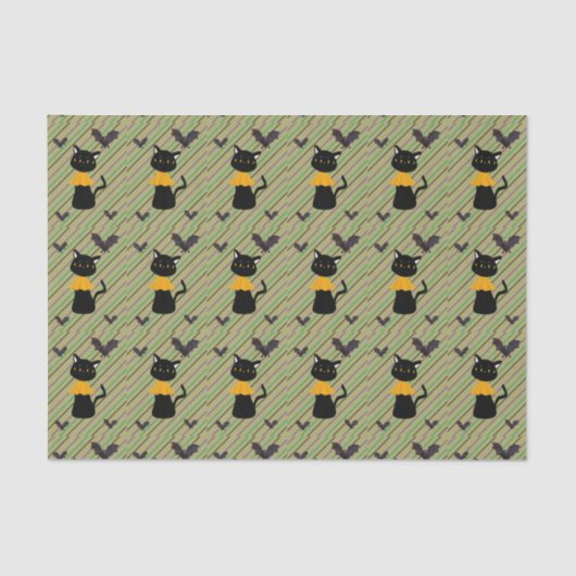 ハッピーハローウィンティッシュペーパーブラックキャット 薄葉紙 (正面)