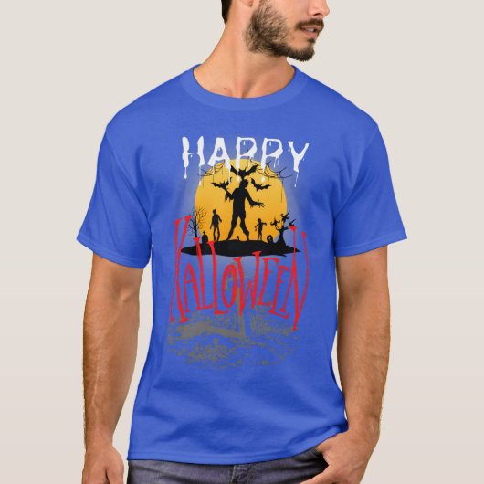 ハッピーハローウィンデザイン おもしろい Tシャツ (正面)