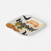 ハッピーハローウィンデザイン ペーパープレート (傾斜あり)