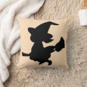 ハッピーハローウィントリックまたはほうき魔女トリートメント クッション (ブランケット)