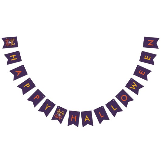 ハッピーハローウィントリックまたはキャンディーコーンパーティー バンティングフラッグ (全)