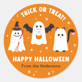 ハッピーハローウィントリックまたはトリート幽霊 ラウンドシール