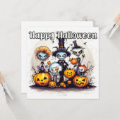ハッピーハローウィントリックまたはトレーター カード (正面/裏面インサイチュ)