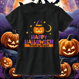 ハッピーハローウィントリックまたは笑顔のカボチャT-S治療 Tシャツ