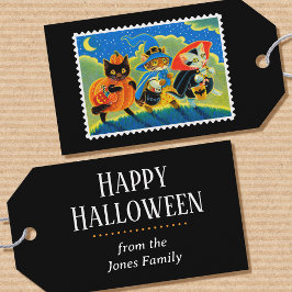 ハッピーハローウィントリックオアトリートカワイトキャットウィッチ ギフトタグ