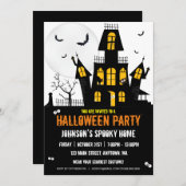 ハッピーハローウィントリックオアトリートハ幽霊のよく出るウス 招待状 (正面/裏面)