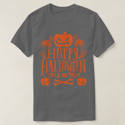 ハッピーハローウィントリックトリートカボチャデザインfor Ki Tシャツ (デザイン正面)