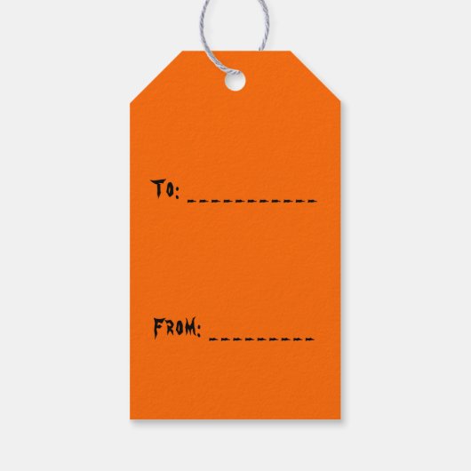 ハッピーハローウィントリートクリープジャック'oランタン ギフトタグ (裏面)