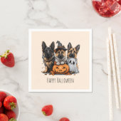 ハッピーハローウィンドイツの羊飼い犬 スタンダードカクテルナプキン (インサイチュ)
