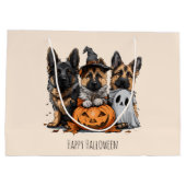 ハッピーハローウィンドイツの羊飼い犬 ラージペーパーバッグ (裏面)