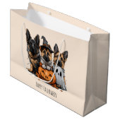 ハッピーハローウィンドイツの羊飼い犬 ラージペーパーバッグ (正面アングル)