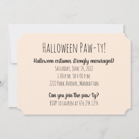 ハッピーハローウィンドイツの羊飼い犬 招待状 (裏面)