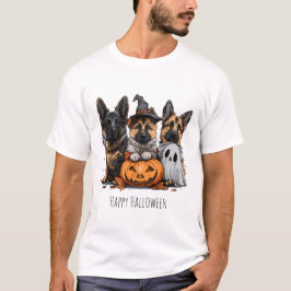 ハッピーハローウィンドイツの羊飼い犬 Tシャツ