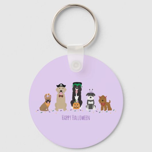 ハッピーハローウィンドッグズパープル キーホルダー (正面)
